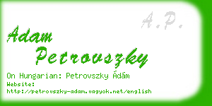 adam petrovszky business card
