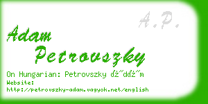 adam petrovszky business card